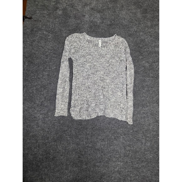 Aeropostale Sweaters - Aeropostale Womens Marled Grey White Knit Scoop Neck Long Sleeve Sweater Size M